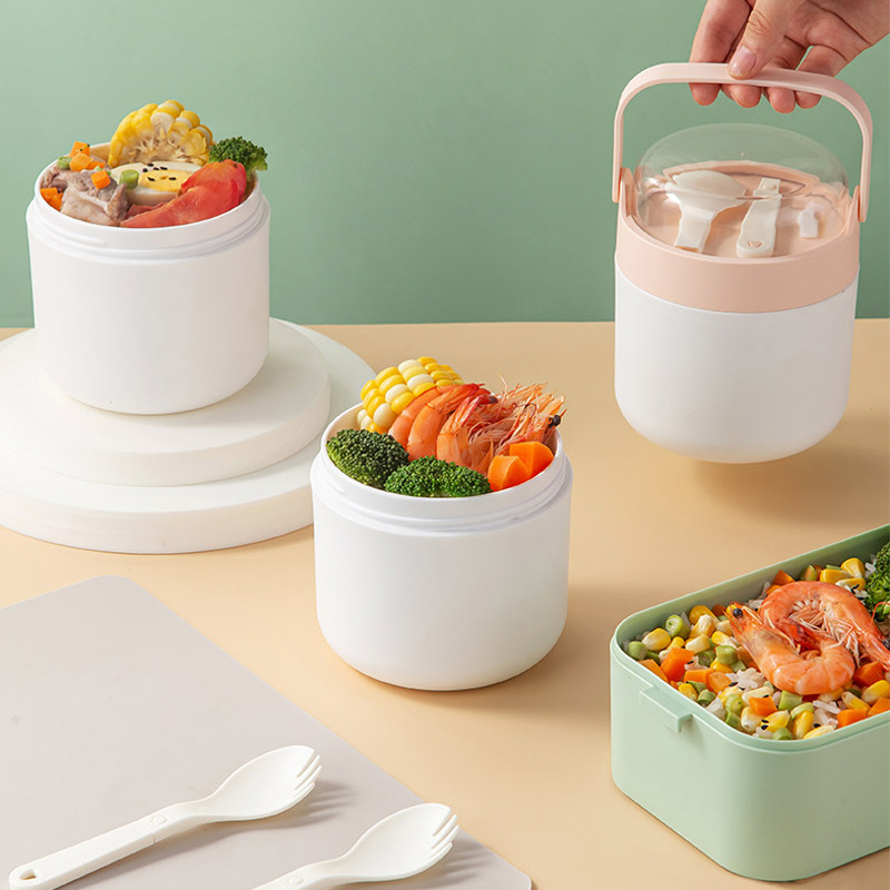 Portable portable round soup can
