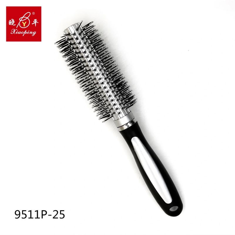 美发梳银色卷梳长发气囊宽卷发梳气垫梳子头部按摩梳大齿印花梳美发