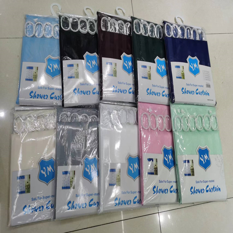 Shower curtain multi-functional Yin and Yang stripe shower curtain hotel household waterproof mildew thickening household bathroom manufacturers mass production thumbnail