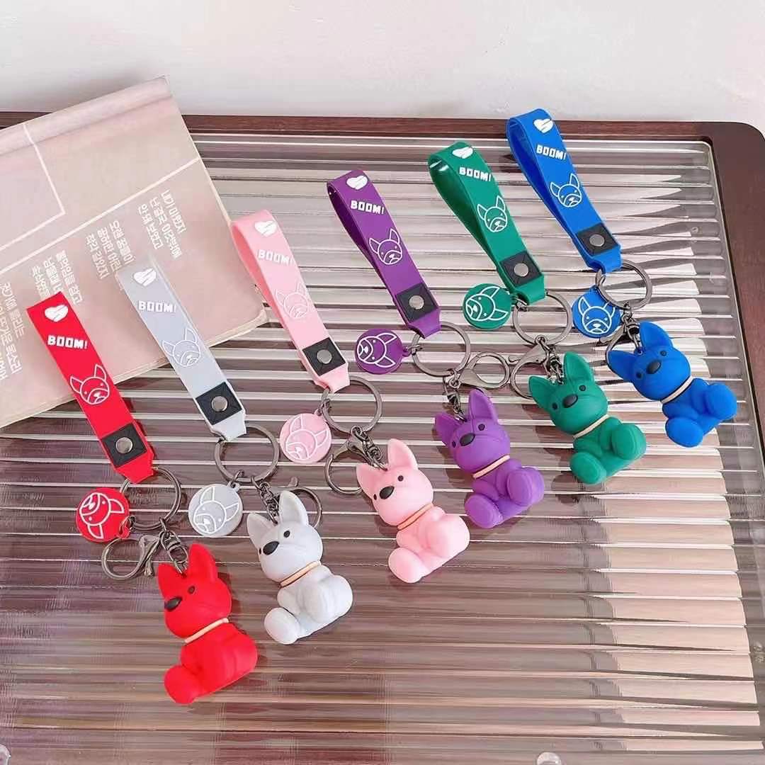 新款卡通公仔旺旺斗牛犬创意个性汽车钥匙扣链包包挂件男女小配饰