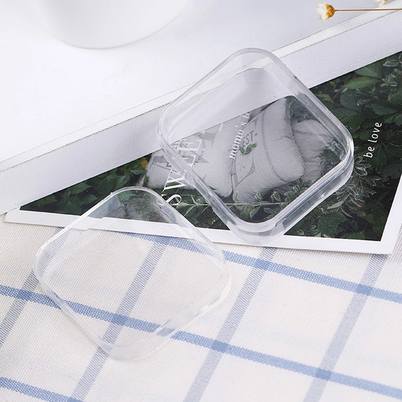 方形干湿两用粉扑空盒 透明盒 多用收纳盒批发 粉扑盒批发详情1