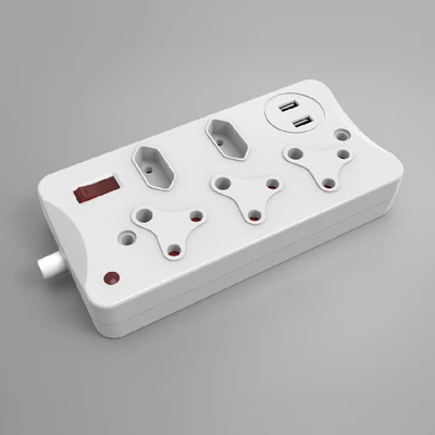 South African Socket With Neon Or Surge Protection 5 Ways Sa Multi-Plug Power Socket With Usb Price Negotiable