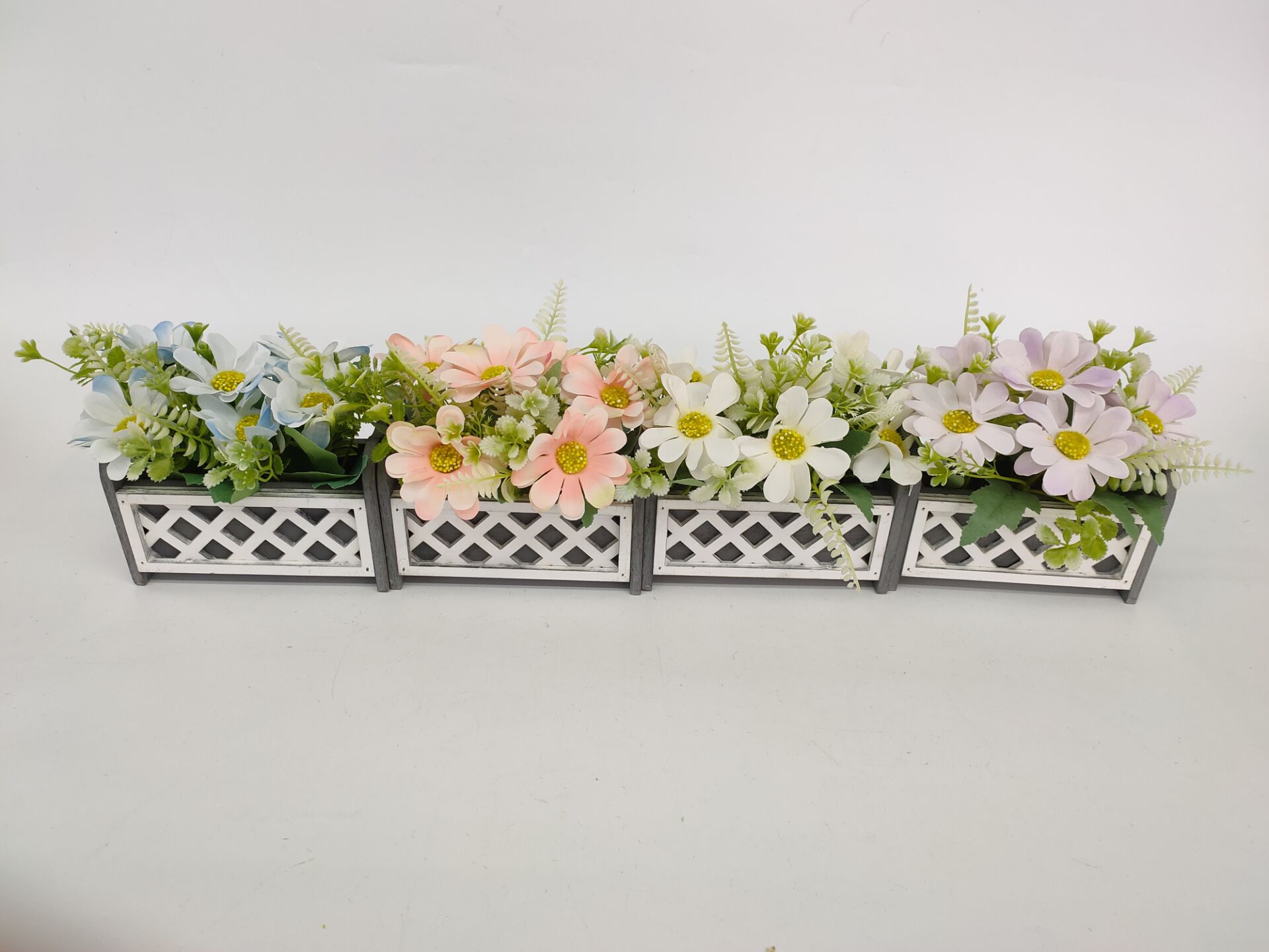 Fake flower bonsai wood frame small chrysanthemum bedroom dining room desk and other ornaments