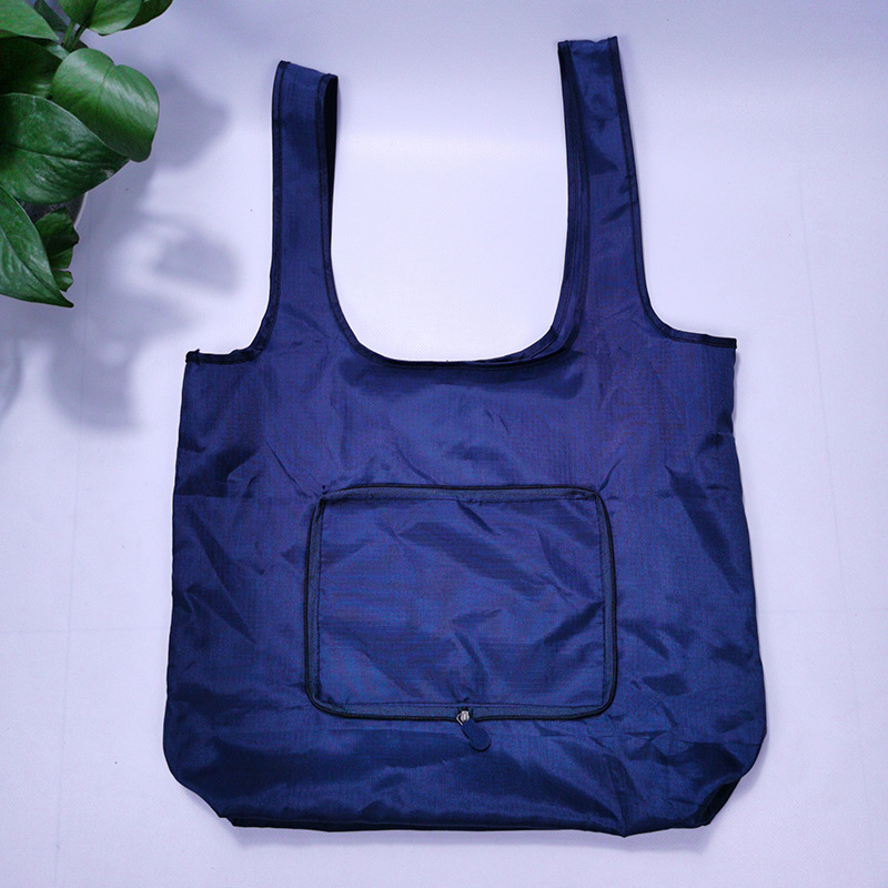 Polyester leisure large capacity purse type zipper shopping bag folding light portable reusable bags Shopping bags can be folded thumbnail
