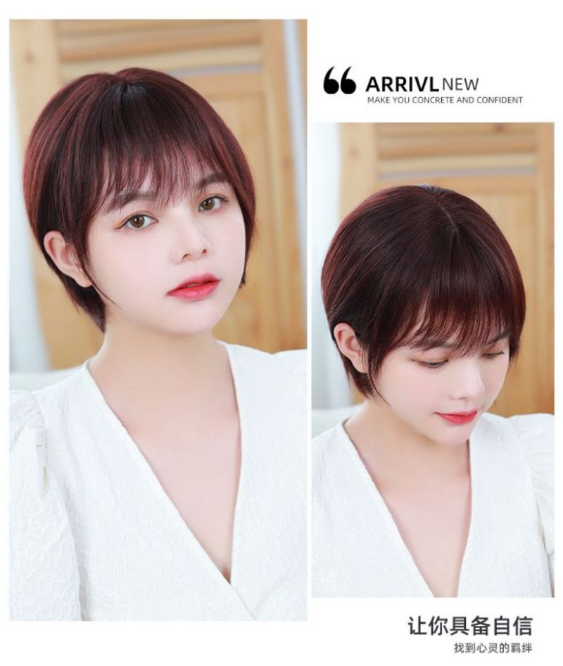 Wig set female shaggy straight short hair real hair middle-aged and elderly mother hair wig temperament full head wholesale spot Application Scenario