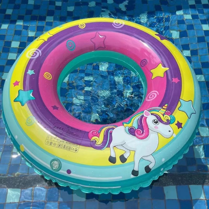 水上用品工厂PVC 90CM 新款加厚彩虹小马游泳圈 啸龙玩具厂批发直售50图