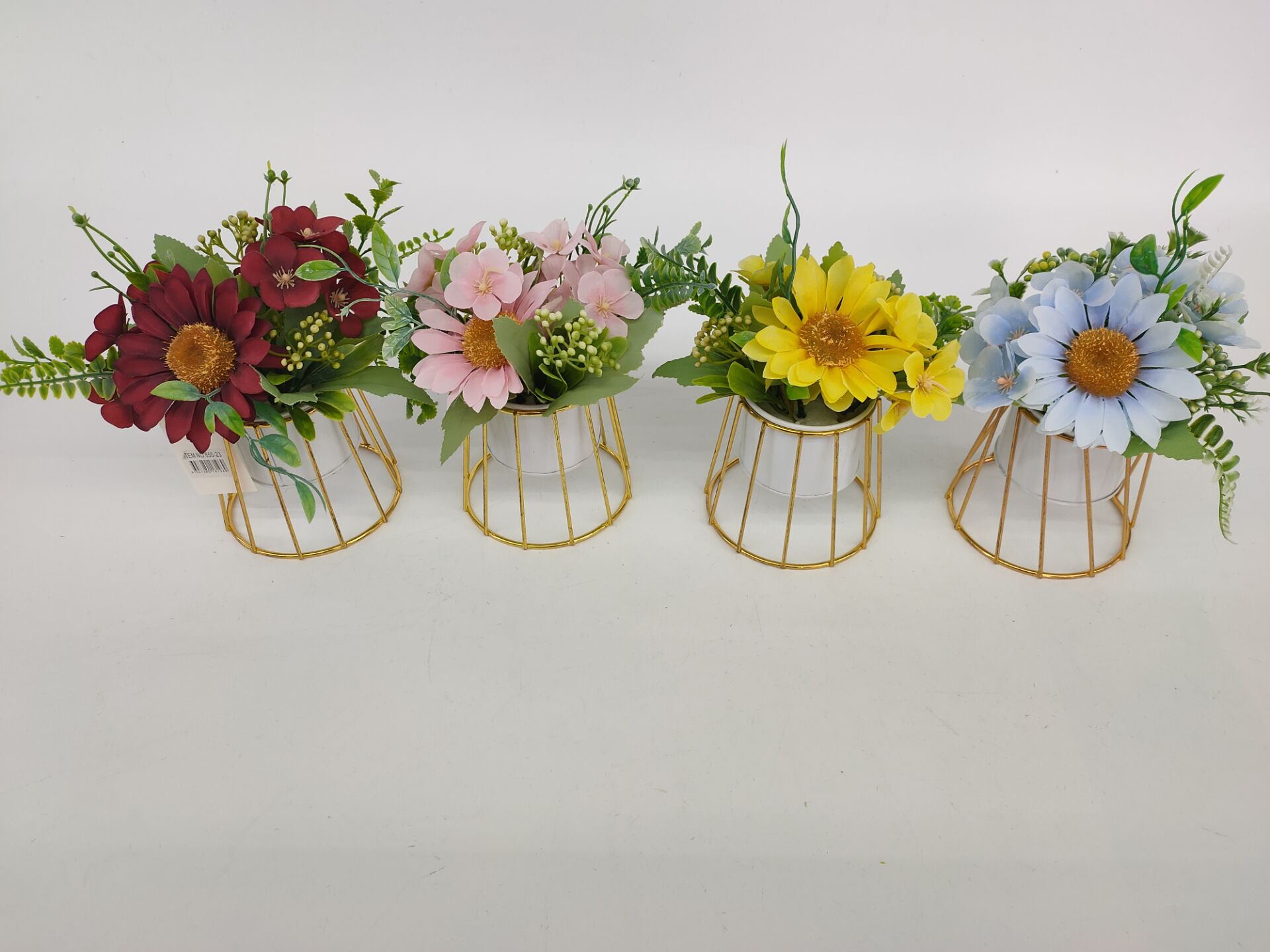 Fake flower bonsai iron frame basin sunflower desk bar restaurant and other ornaments