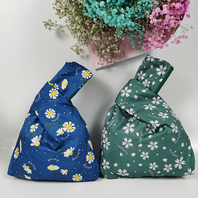 Factory direct spot new Japanese mini and wind knot double wrist bag pocket pocket makeup portable canvas bag thumbnail