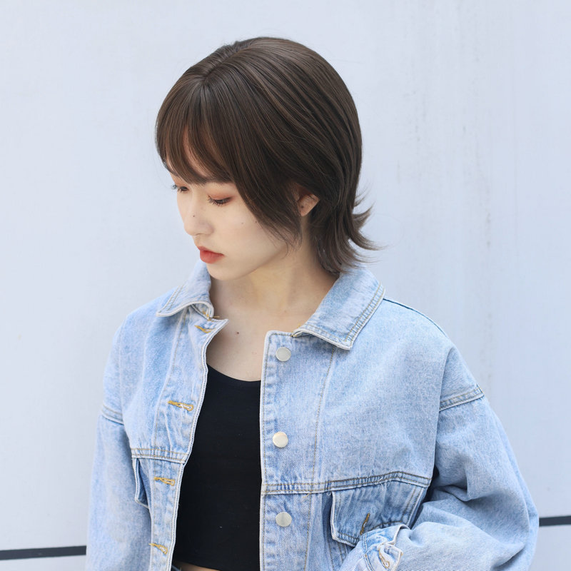 Manufacturers hairpiece female high temperature silk short straight hair natural full head set new fashion Bob handsome wig wholesale Specification drawing