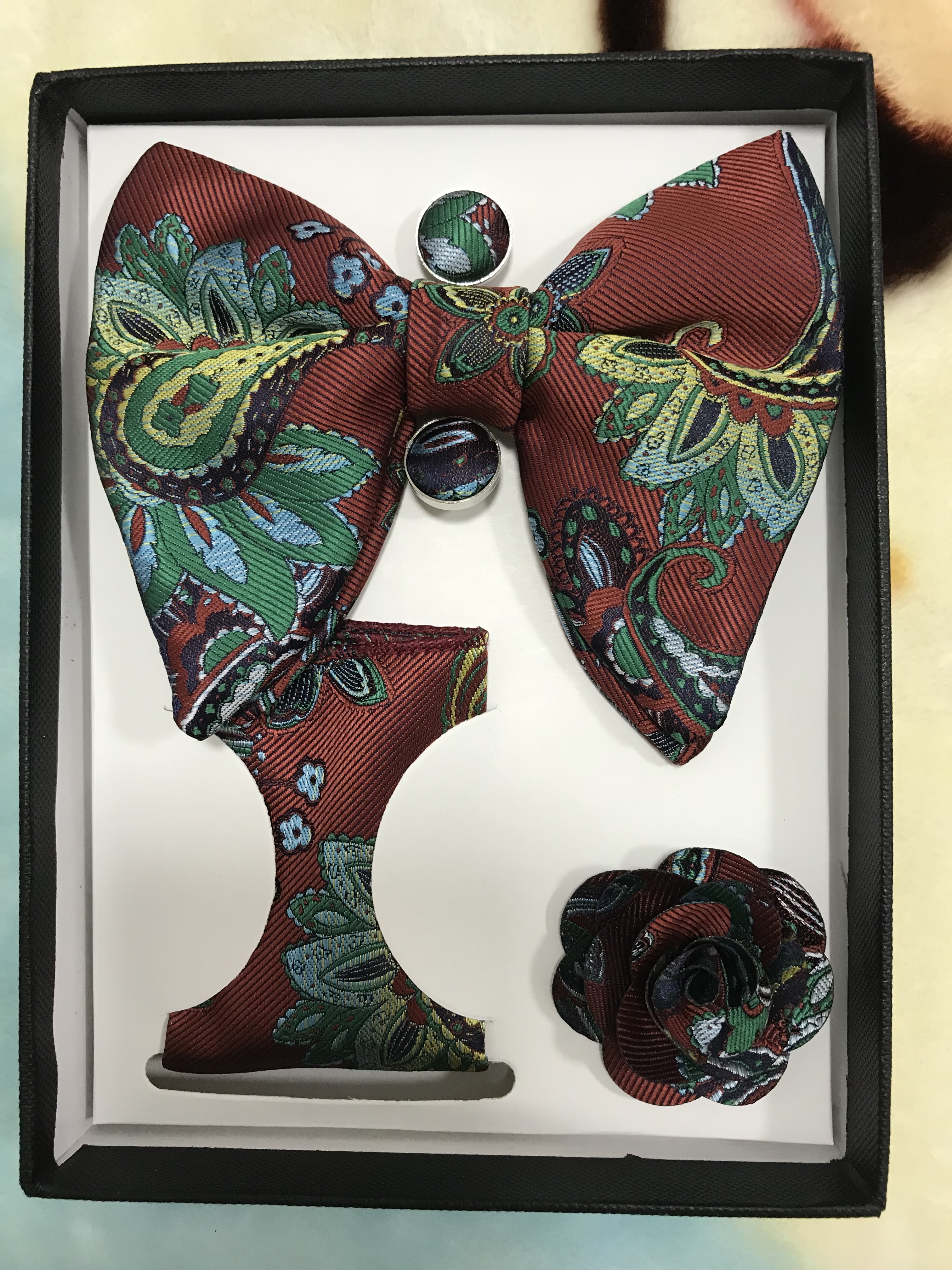 厂家直销 男士正装西服腰果牛角领结四件套 新潮爆款蝴蝶结 来样定做 详情11