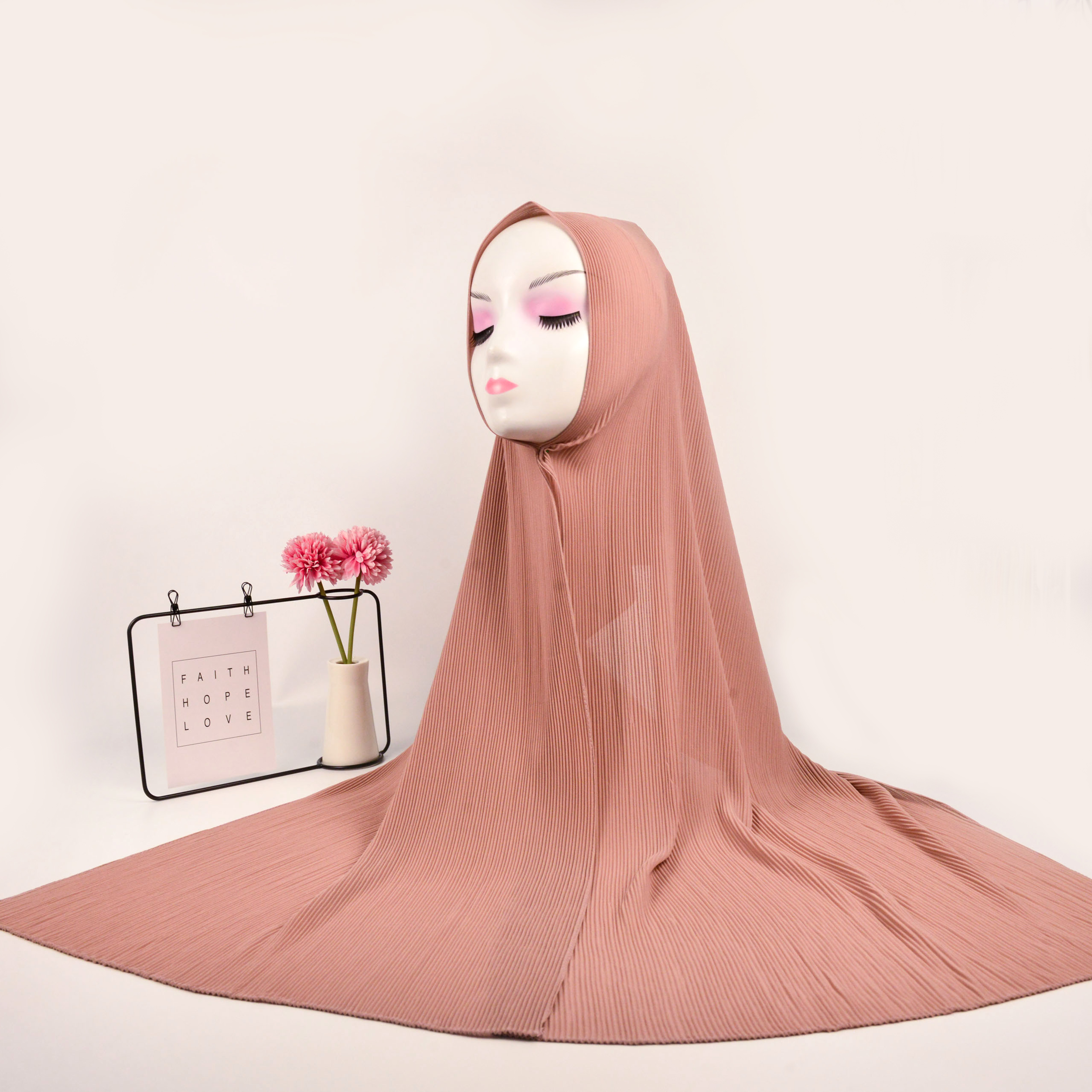 Multicolor Premium Pearl Bubble Chiffon Headscarf Decorative Middle Eastern Headscarf Women's Shawl Veil Headscarf Accessories
