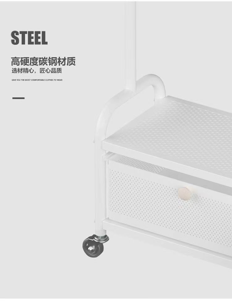 挂衣架卧室落地家用多层整理神器置物衣帽架带抽屉隔夜衣服收纳架详情6