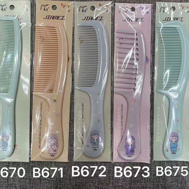 Comb Cartoon Comb B670 Smooth Hair Comb Plastic Cute Styling Comb Children Student Hair Comb Home Plastic Dense Tooth Comb Specification drawing