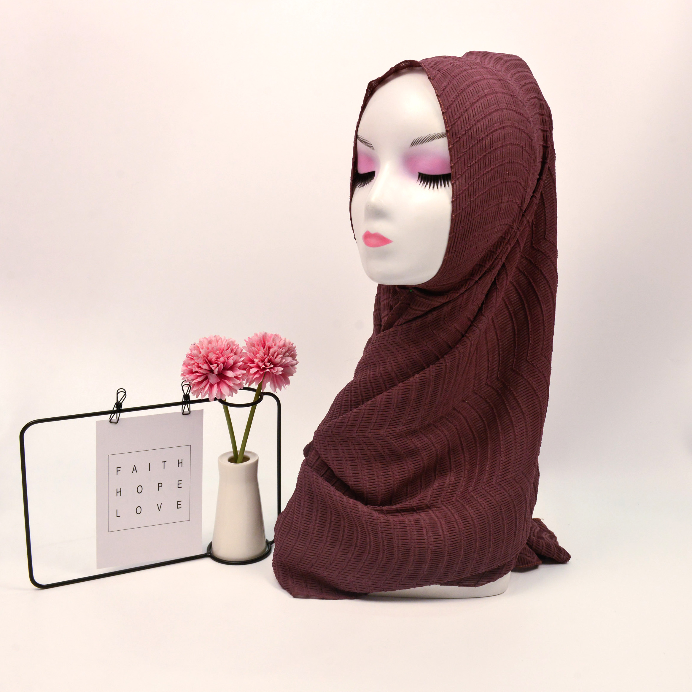 Cross-Border Foreign Trade Wholesale Monochrome Mercerized Cotton Headscarf Female Pure Color Malaysia Sweatshirt Headscarf Spot Application Scenario