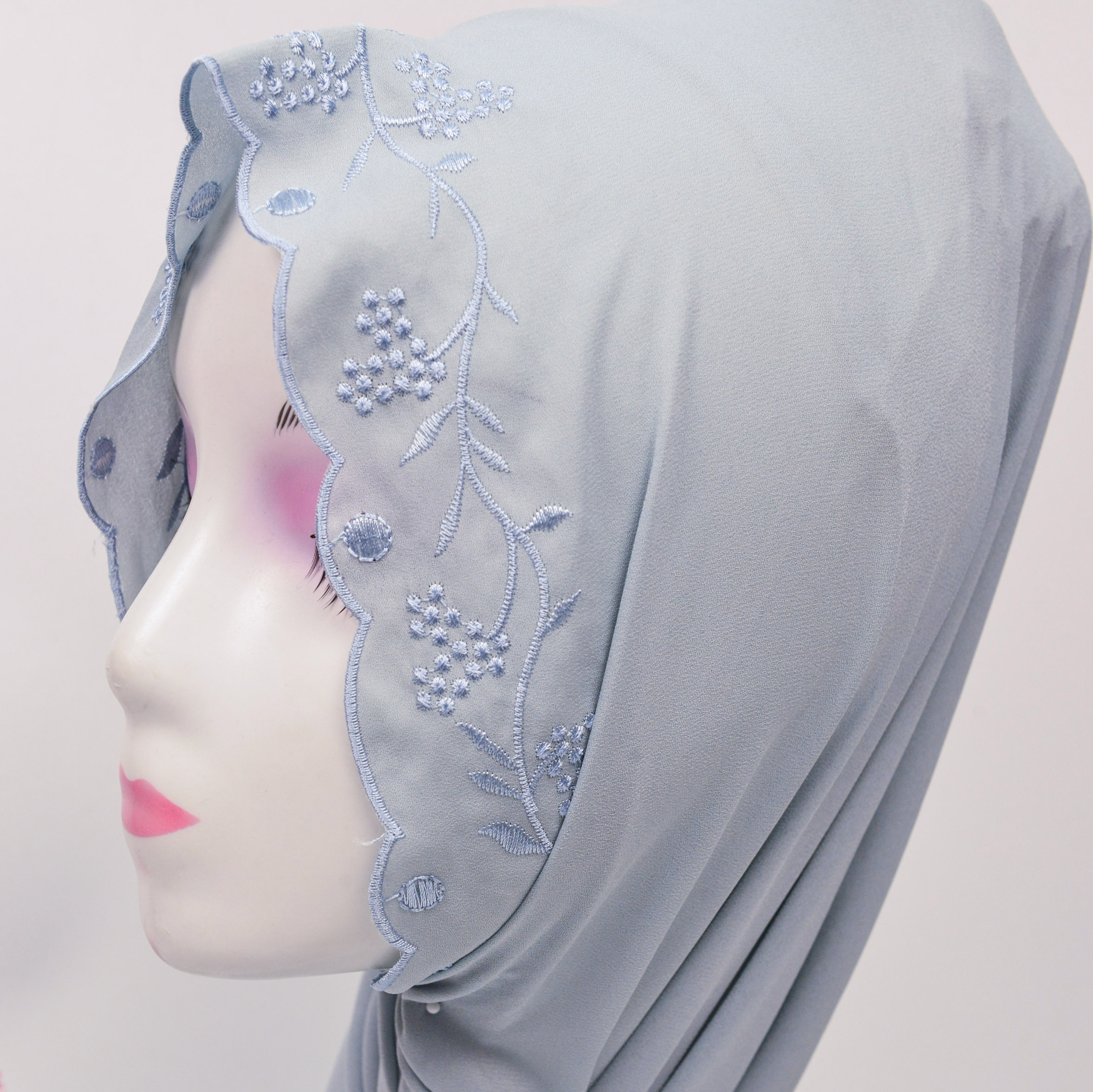 Cross-Border Foreign Trade Wholesale Monochrome Mercerized Cotton Headscarf Female Pure Color Malaysia Sweatshirt Headscarf Spot Specification drawing