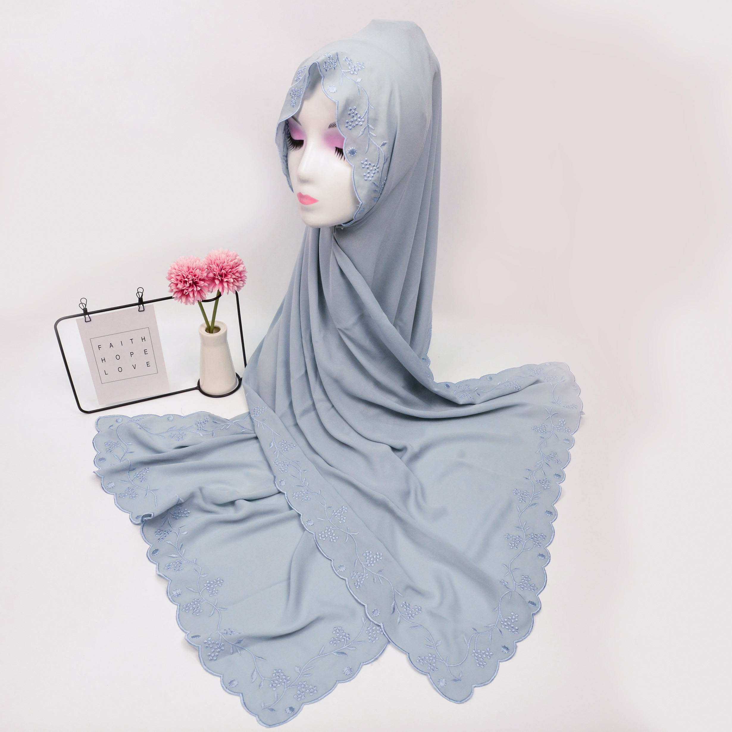 Cross-Border Foreign Trade Wholesale Monochrome Mercerized Cotton Headscarf Female Pure Color Malaysia Sweatshirt Headscarf Spot