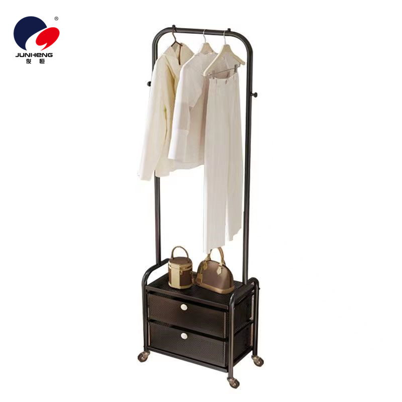 The floor-standing clothes rack for the bedroom is a household multi-layer organizing wonder. It is a storage rack for clothes and hats with drawers and an overnight clothes storage rack Item Picture