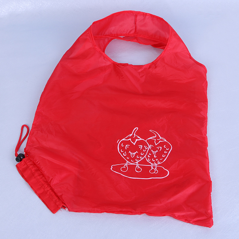 AOS manufacturer strawberry bag environmental protection folding shopping bag Light portable folding bag strawberry cartoon shopping bag thumbnail