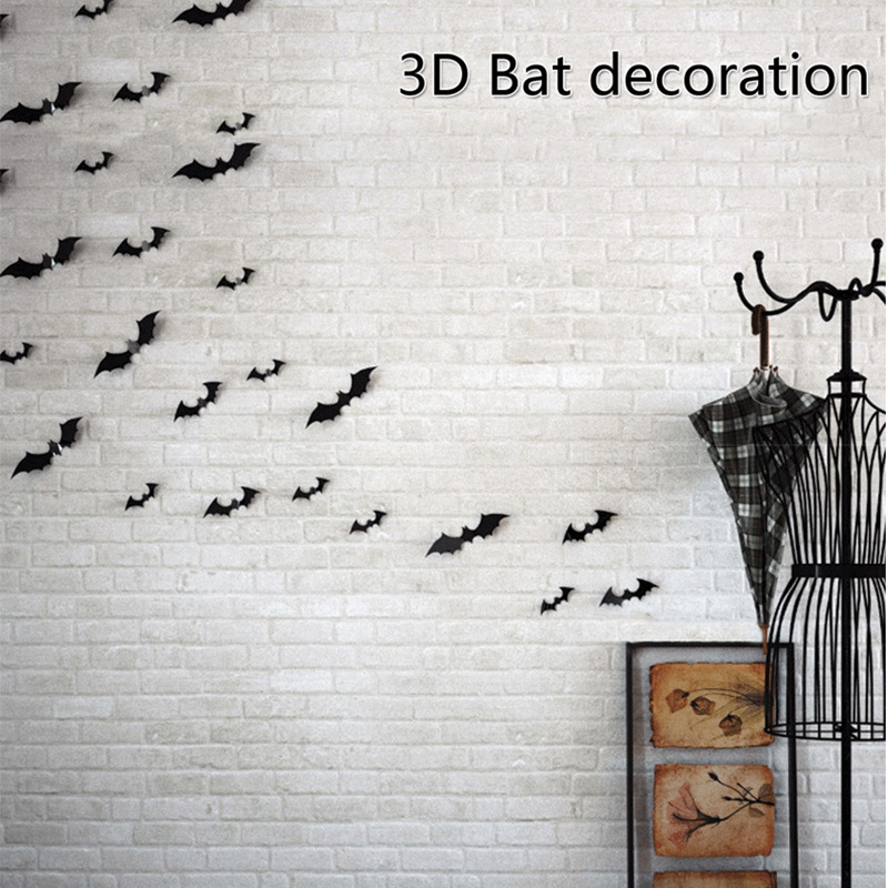 Halloween decoration PVC wall sticker 3D Bat decoration self-adhesive stickers thumbnail