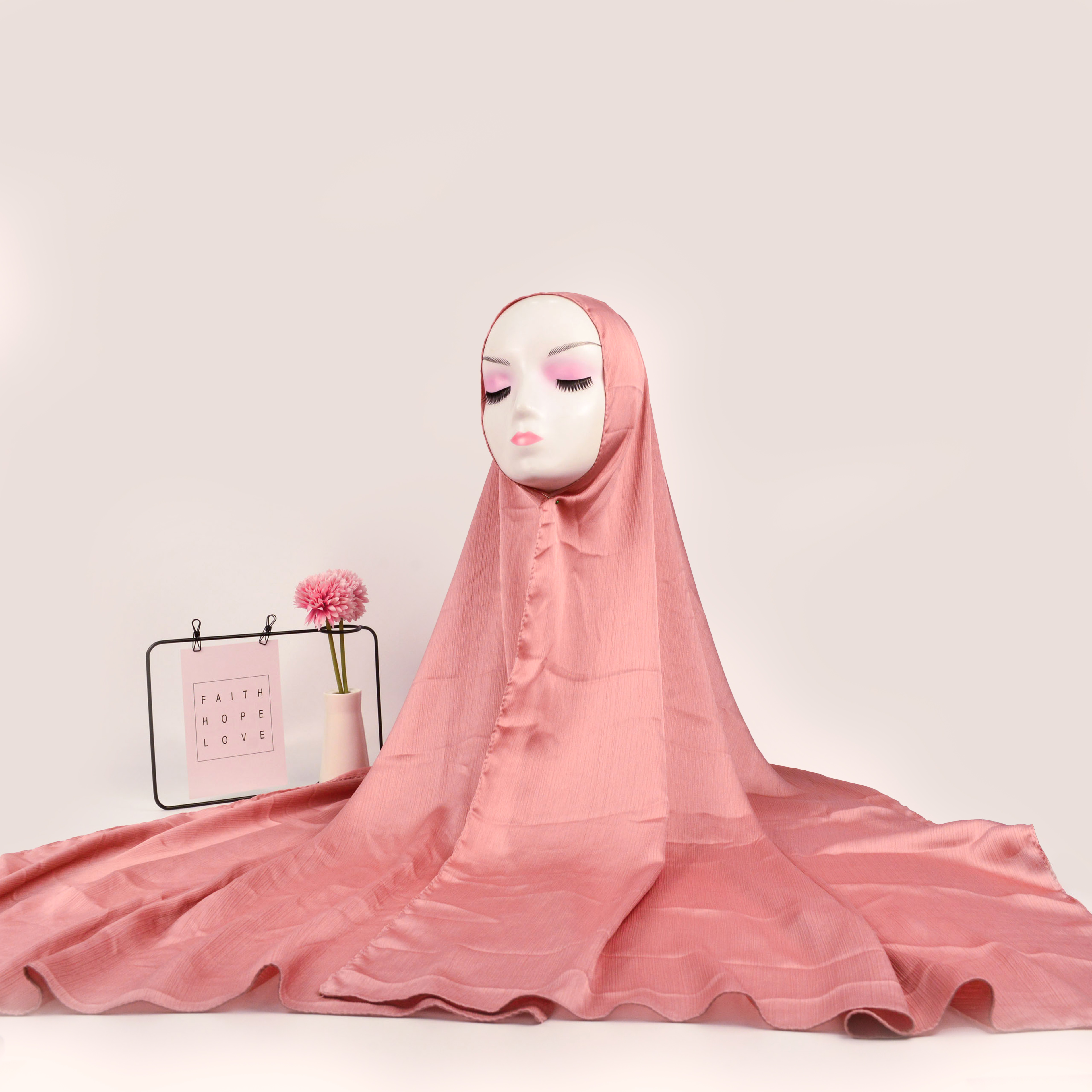 Multicolor Premium Pearl Bubble Chiffon Headscarf Decorative Middle Eastern Headscarf Women's Shawl Veil Headscarf Accessories Specification drawing