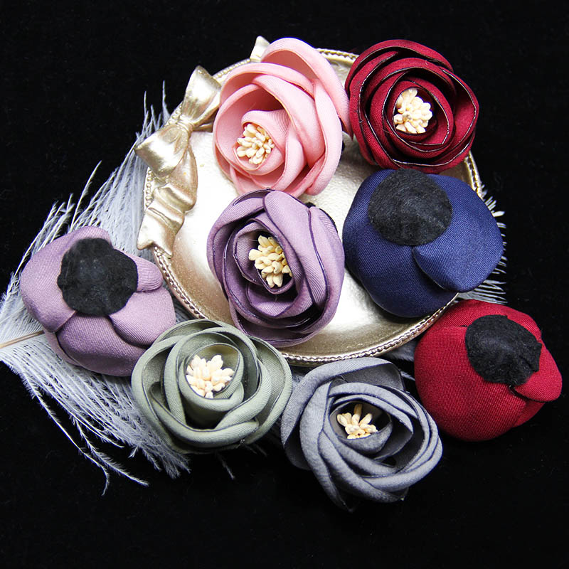 Jian Xin J131A jewelry accessories 4.5CM Korean-style fringed flower handcrafted flower center flower bud handcrafted diy shoe flower flower hair clip accessories Clothing accessories details Picture