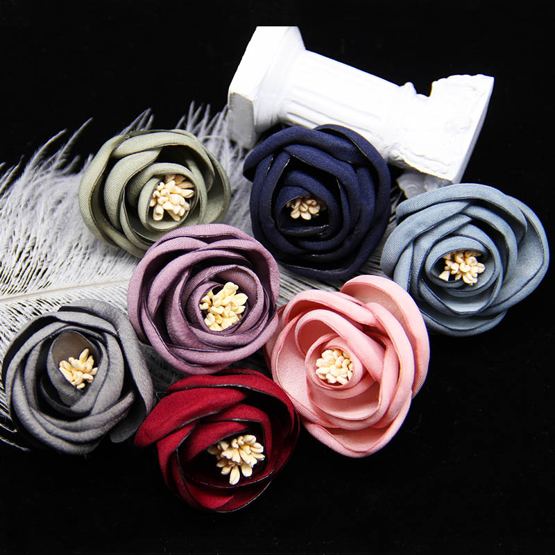 Jian Xin J131A jewelry accessories 4.5CM Korean-style fringed flower handcrafted flower center flower bud handcrafted diy shoe flower flower hair clip accessories Clothing accessories