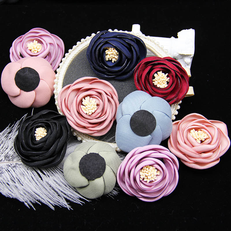 Jian Xin J131B jewelry accessories 5.5CM Korean-style fringed flower handcrafted flower center flower bud handcrafted diy shoe flower flower hair clip accessories Clothing accessories Application Scenario