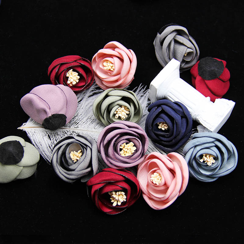 Jian Xin J131A jewelry accessories 4.5CM Korean-style fringed flower handcrafted flower center flower bud handcrafted diy shoe flower flower hair clip accessories Clothing accessories Specification image