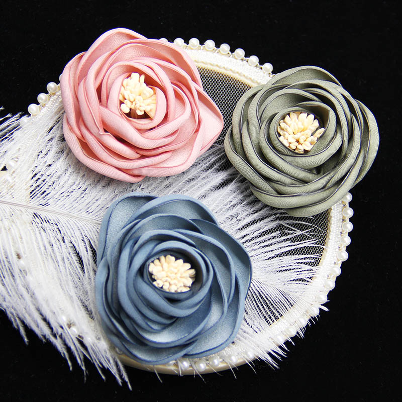 Jian Xin J131B jewelry accessories 5.5CM Korean-style fringed flower handcrafted flower center flower bud handcrafted diy shoe flower flower hair clip accessories Clothing accessories Specification image