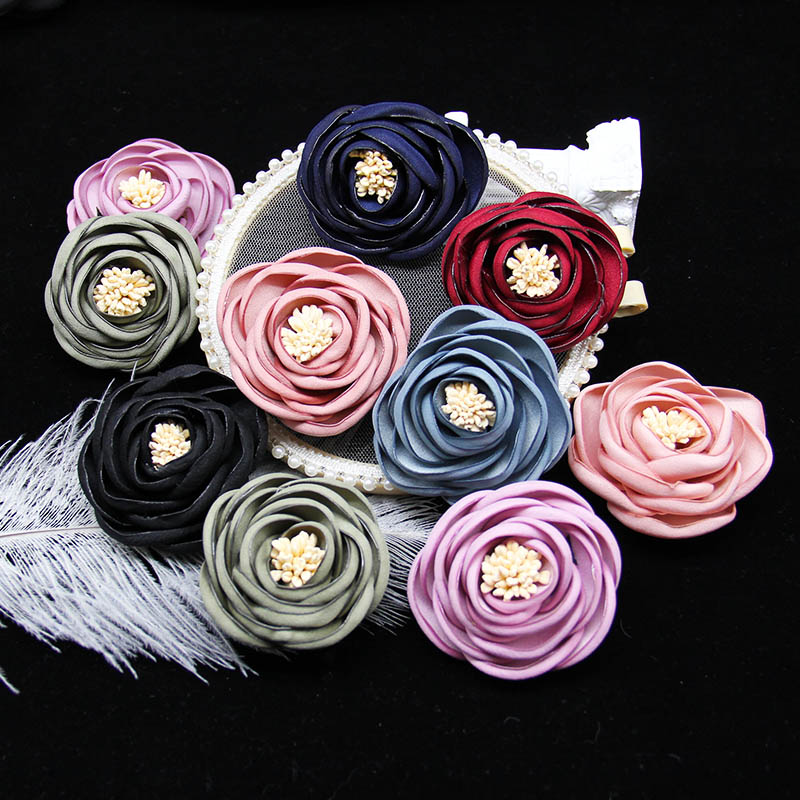 Jian Xin J131B jewelry accessories 5.5CM Korean-style fringed flower handcrafted flower center flower bud handcrafted diy shoe flower flower hair clip accessories Clothing accessories