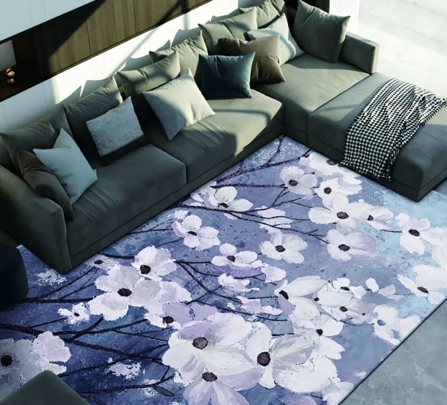 Qiansi pattern printing carpet floor mat manufacturers wholesale carpet floor mat living room study carpet rectangular carpet