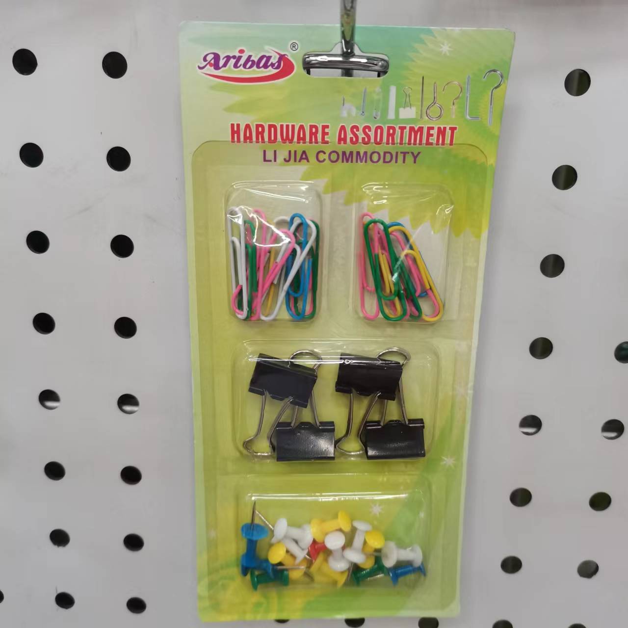 606 Black Tail Clip, I-Pin, Color Paper Clip Combination