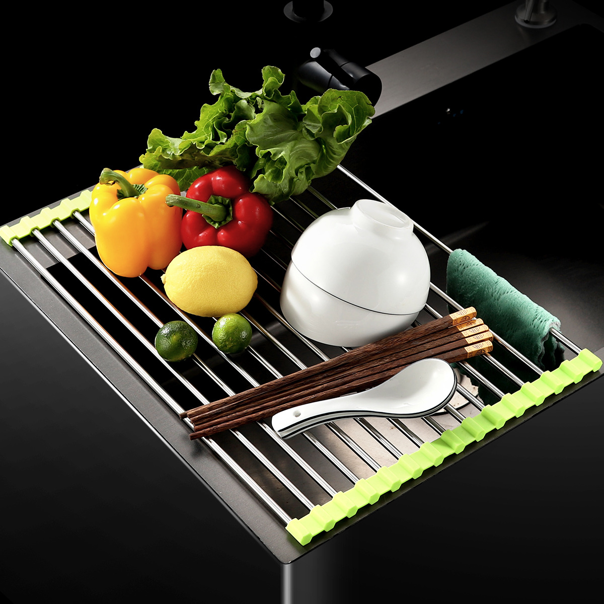 Stainless steel drain rack dish rack