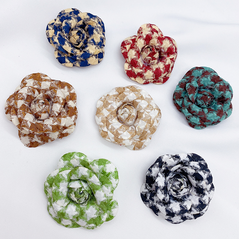 Jian Xin J571 jewelry accessories: Korean-style chanel-shaped flower handcrafted autumn and winter collection, fabric flower bud handcrafted diy shoes, camellia flower hairpin accessories, clothing accessories Specification image