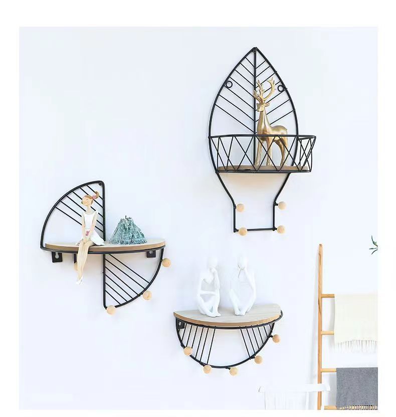 Creative wall shelves without drilling, ironwork wall hanging baskets for living rooms and bedrooms, and wall cosmetic storage hanging racks pic 4