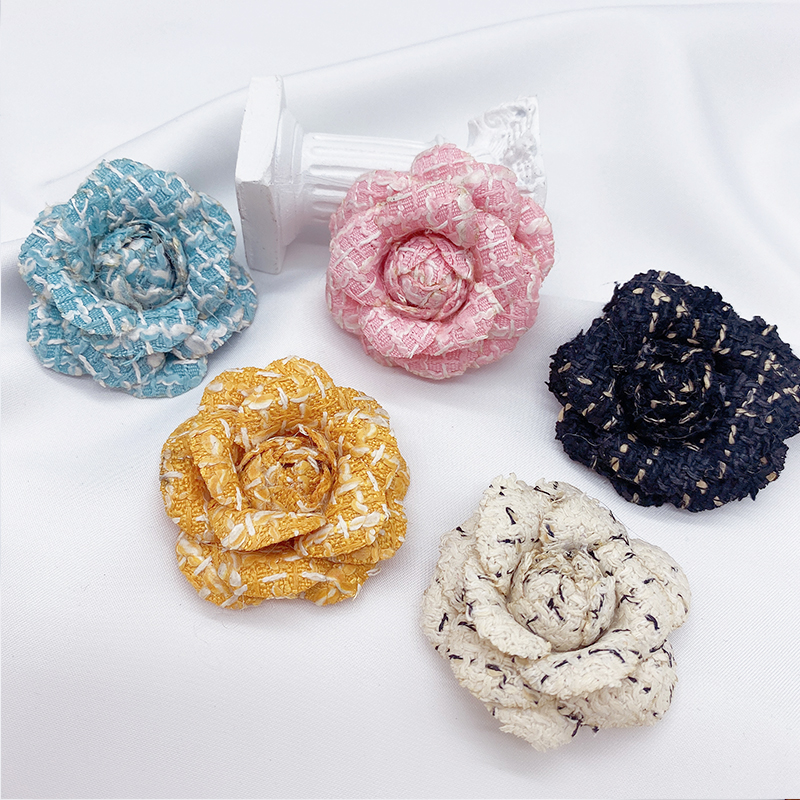 Jian Xin J571 jewelry accessories: Korean-style chanel-shaped flower handcrafted autumn and winter collection, fabric flower bud handcrafted diy shoes, camellia flower hairpin accessories, clothing accessories
