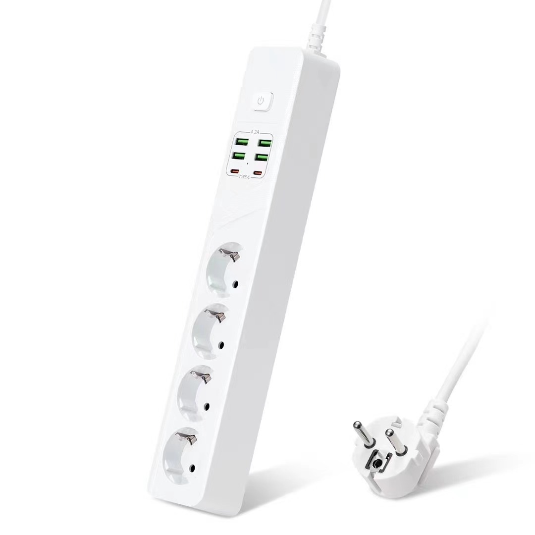 Multifunctional Usb German Standard Special Hole Socket Overload Protection Extension Cable Typec High-Power Plug European Standard Pin details Picture