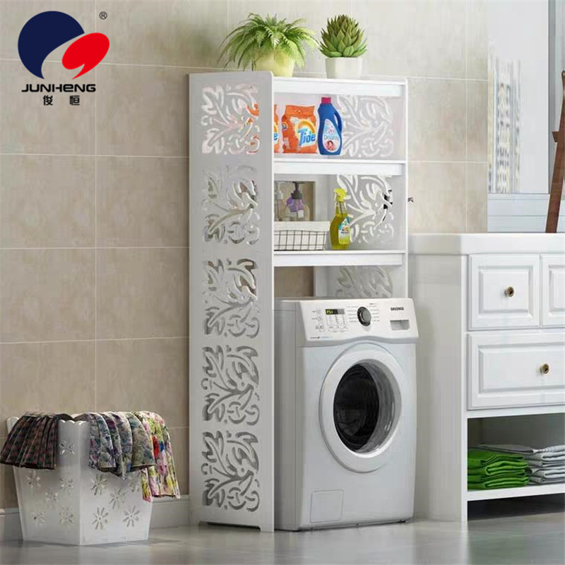 Balcony washing machine storage rack, multi-layer drum flip cover agitator top opening cover, bathroom storage cabinet specially designed Application Scenario