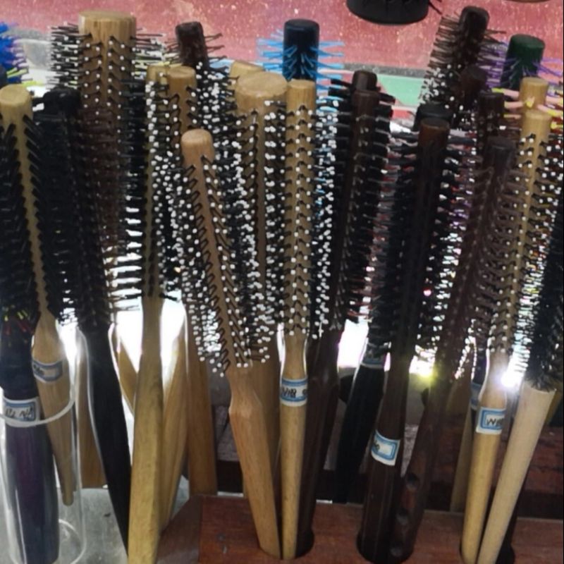 Visso Wood Roller Comb Curling Iron Fringe Curl Comb High-Grade Hair Comb Home Boutique Comb Manufacturers Direct Sales Specification drawing