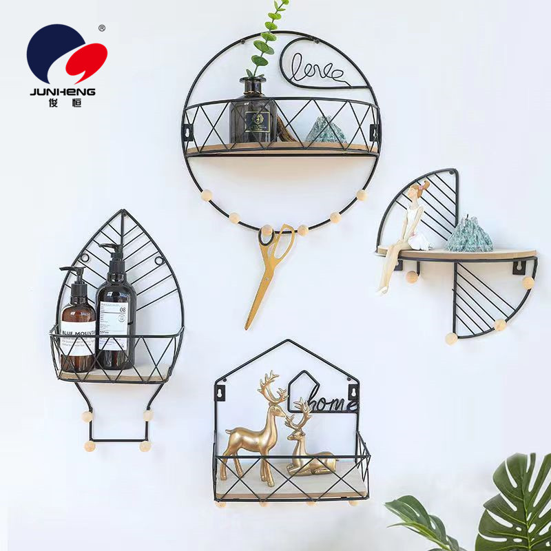 Creative wall shelves without drilling, ironwork wall hanging baskets for living rooms and bedrooms, and wall cosmetic storage hanging racks Item Picture