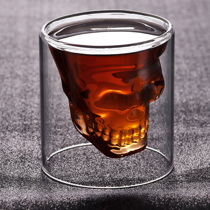 Double tumbler skull cup