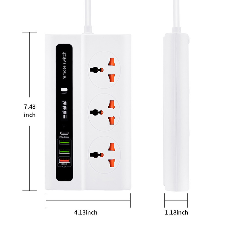 Remote Control Can Control The Switch 4Usb Pd20w Fast Charge +Qc3.0 Dual Fast Charge details Picture