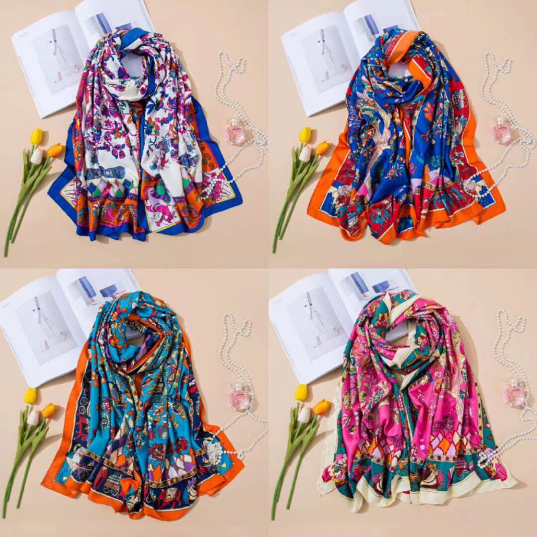 Classic print twill scarf for ladies available in stock thumbnail