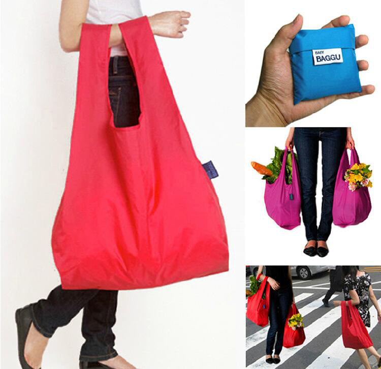 TS折叠购物袋手提袋创意礼品购物袋涤纶 折叠纯色折叠购物袋方包详情5