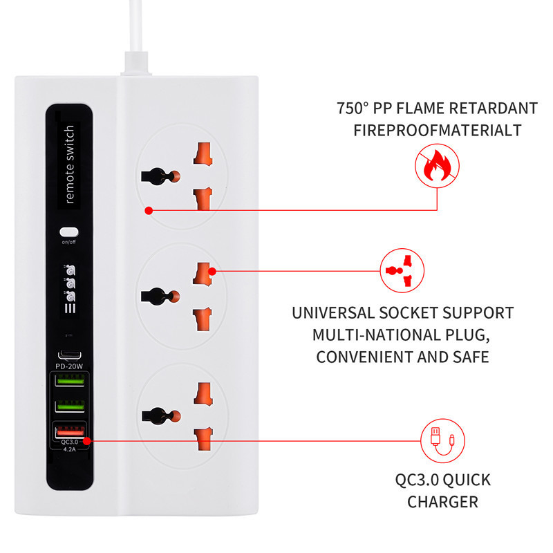 Remote Control Can Control The Switch 4Usb Pd20w Fast Charge +Qc3.0 Dual Fast Charge Application Scenario