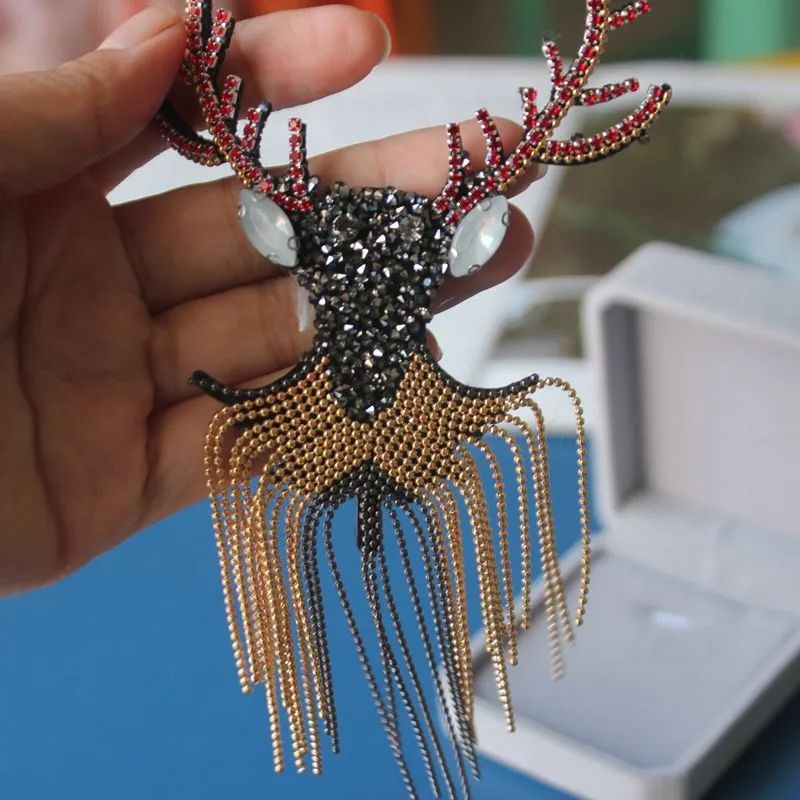 Heavy Industry Sheep Head Bead Tassel Pendant Auspicious Deer Head Epaulette Garment Accessories Headband Decoration Drill Stick Nail Bead Cloth Sticker Application Scenario