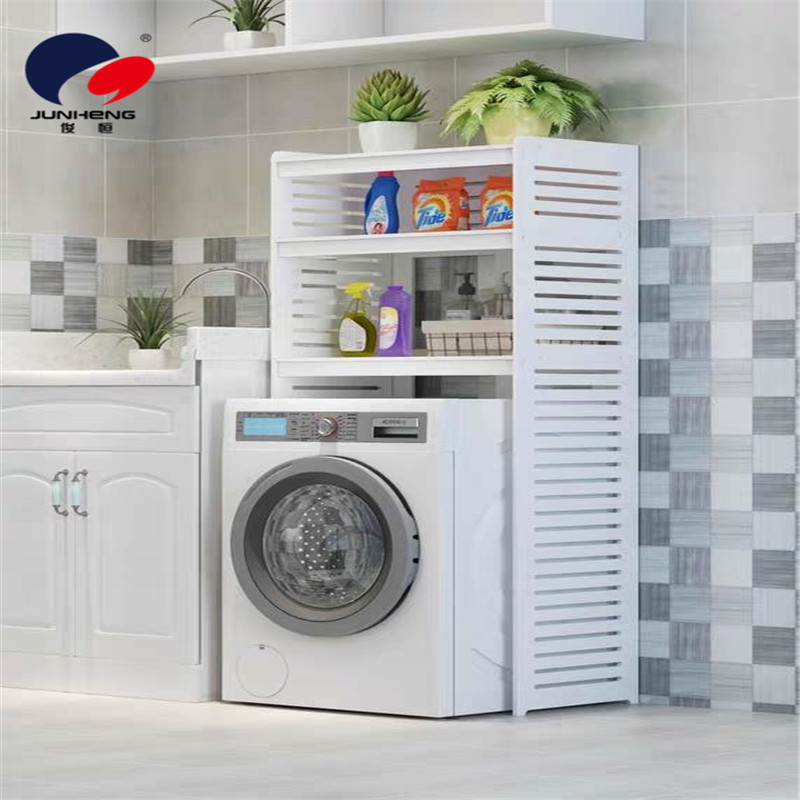 Balcony washing machine storage rack, multi-layer drum flip cover agitator top opening cover, bathroom storage cabinet specially designed Specification image