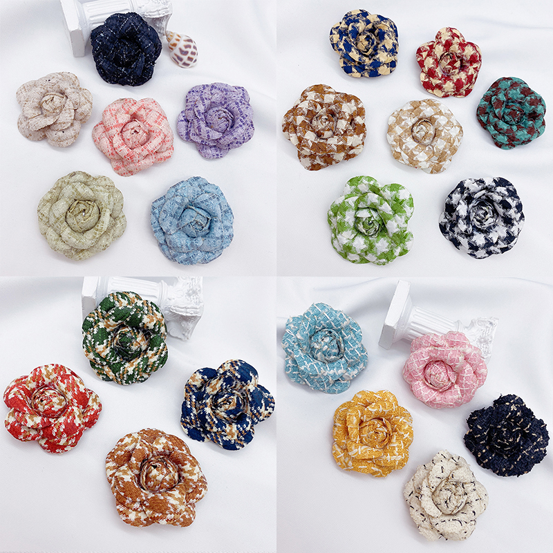 Jian Xin J571 jewelry accessories: Korean-style chanel-shaped flower handcrafted autumn and winter collection, fabric flower bud handcrafted diy shoes, camellia flower hairpin accessories, clothing accessories Application Scenario