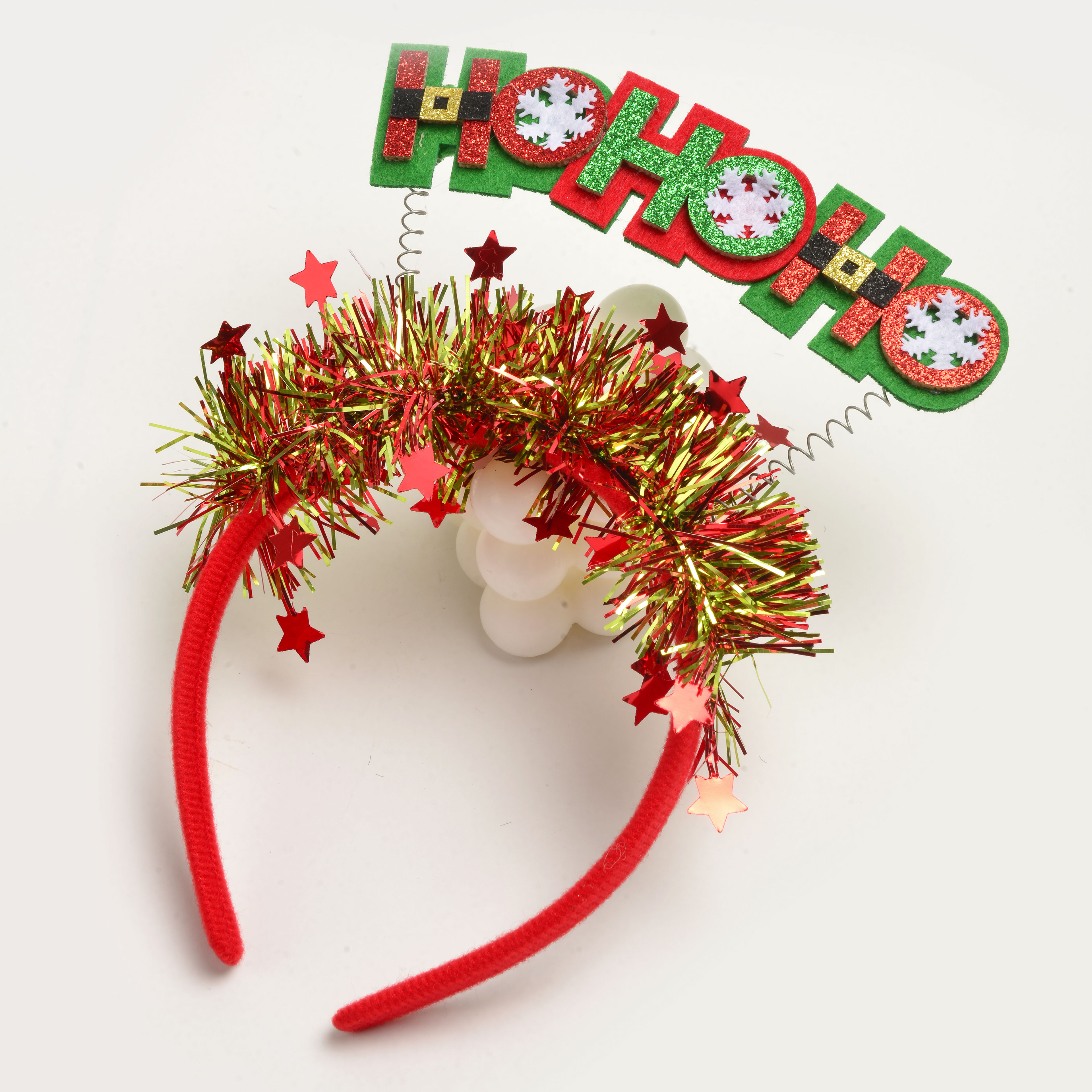 New creative red and green ribbon letter shape lovely children's decorative headband Christmas holiday party hair accessories wholesale Item Picture
