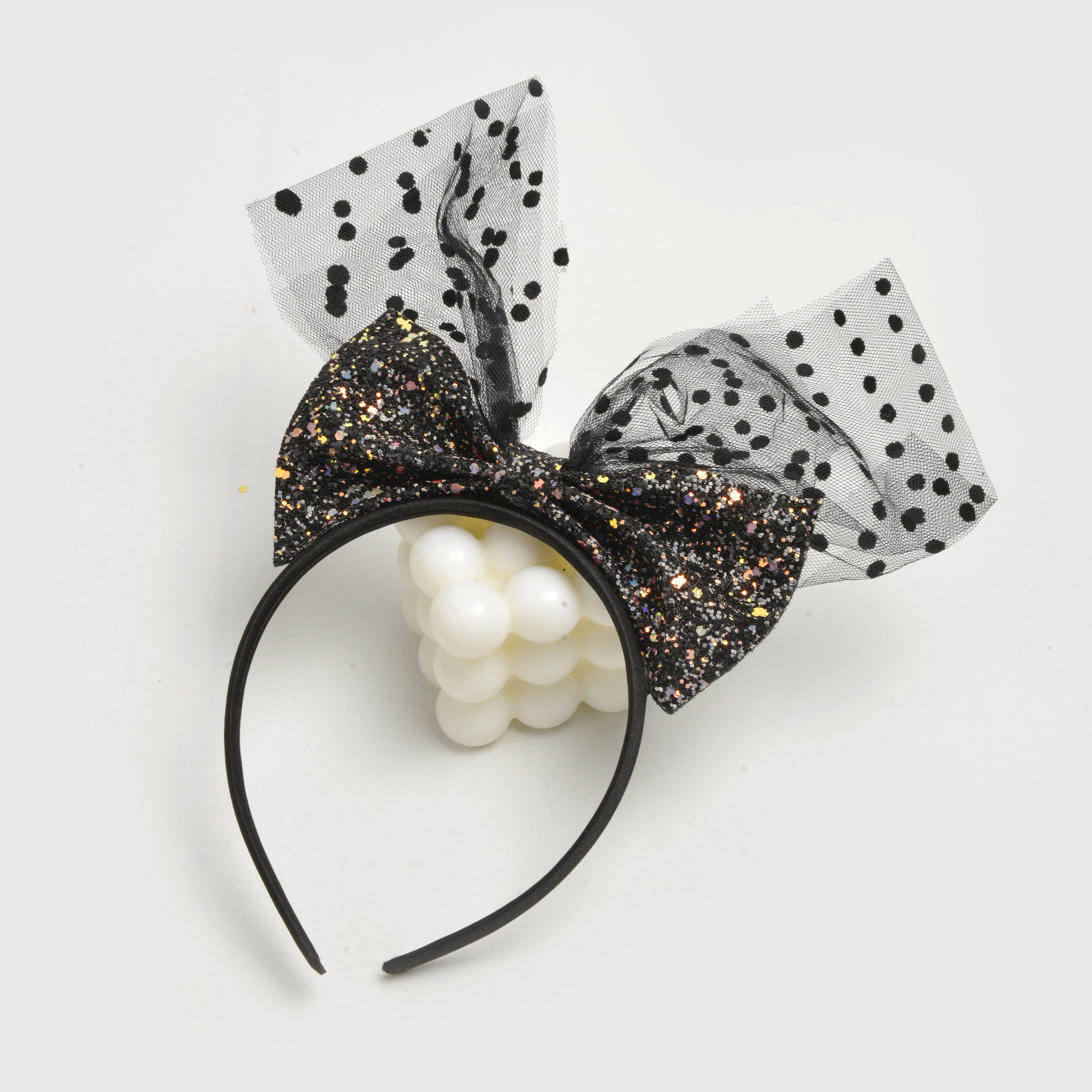 New creative black big bow double mesh yarn lovely children decorative headband holiday party hair accessories wholesale thumbnail